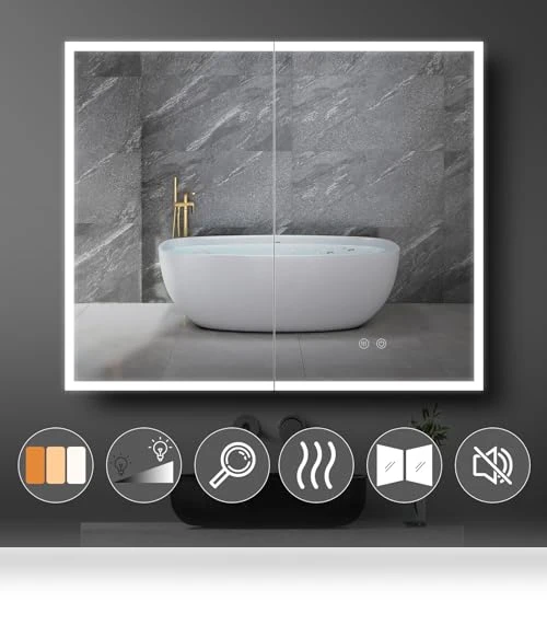 LED Mirror Medicine Cabinet — Shower, Wemin Smart Home