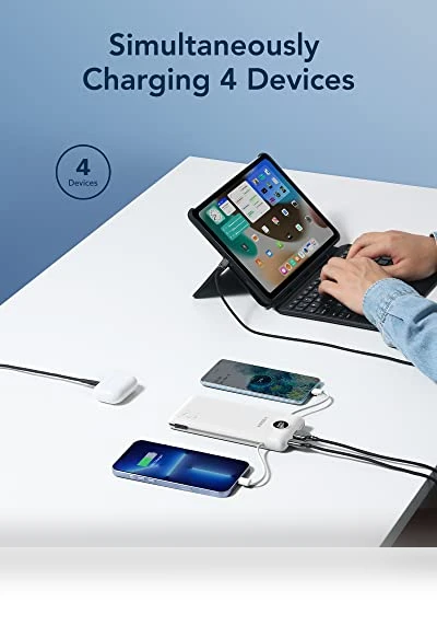 Portable Charger with Built-in Cables and Wall Plug — Charging Solutions, VEGER