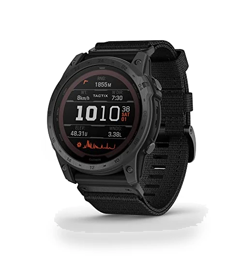 Rugged Tactical GPS Watch with Solar Charging — Smartwatches, Garmin