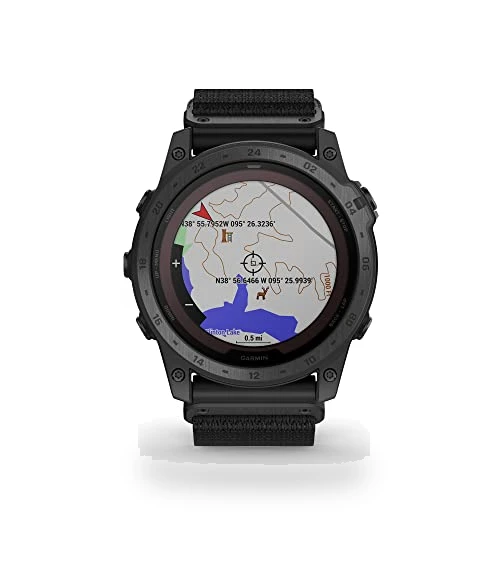 Rugged Tactical GPS Watch with Solar Charging — Smartwatches, Garmin