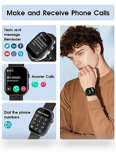 Smart Watch with Bluetooth Calling and Fitness Tracking — Smartwatches, BYBUKCKR