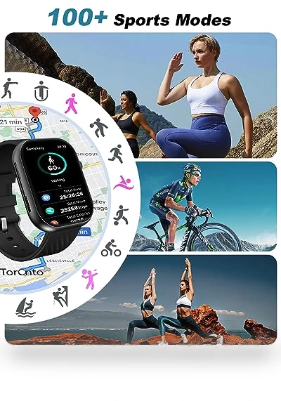 Smart Watch with Bluetooth Calling and Fitness Tracking — Smartwatches, BYBUKCKR