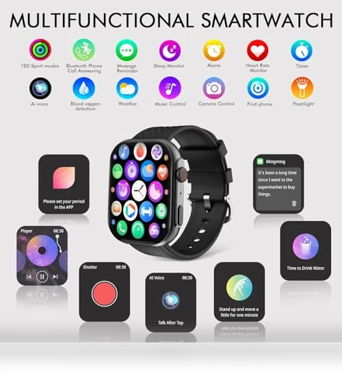 Smart Watch with Bluetooth Calling and Fitness Tracking — Smartwatches, BYBUKCKR
