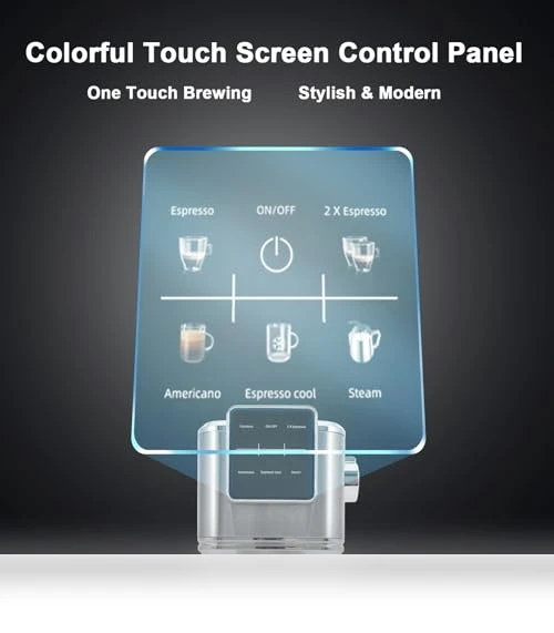 Touch Screen Espresso Maker with Steam Milk Frother — Coffee & Espresso Combos, URintells Cuising