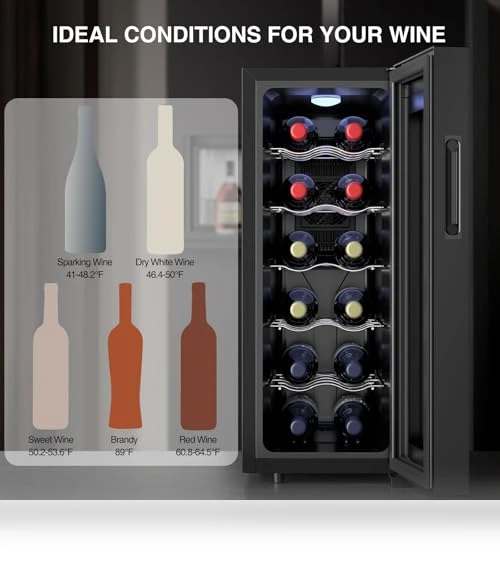 12 Bottles Wine Fridge — Mini Fridges, Luztolent
