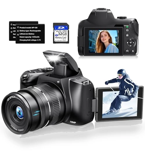 12X Optical Zoom 4K Digital Camera with WiFi & App Control — Professional DSLR Cameras, MAXKERUN