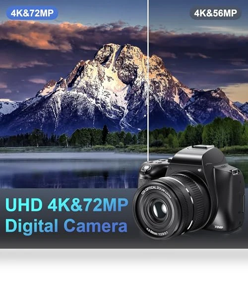 12X Optical Zoom 4K Digital Camera with WiFi & App Control — Professional DSLR Cameras, MAXKERUN