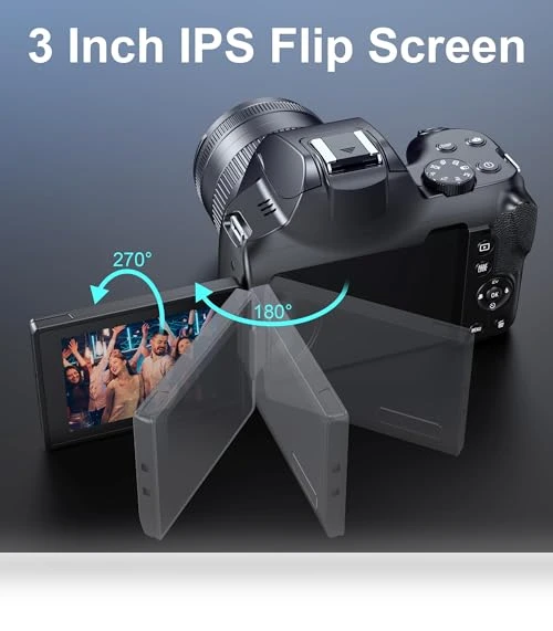 12X Optical Zoom 4K Digital Camera with WiFi & App Control — Professional DSLR Cameras, MAXKERUN