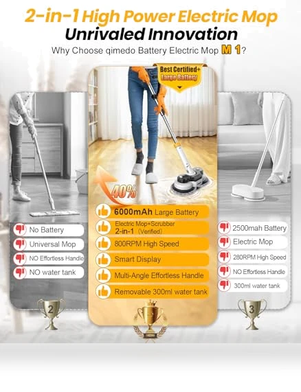 Cordless Electric Mop and Scrubber — Sweepers, qimedo