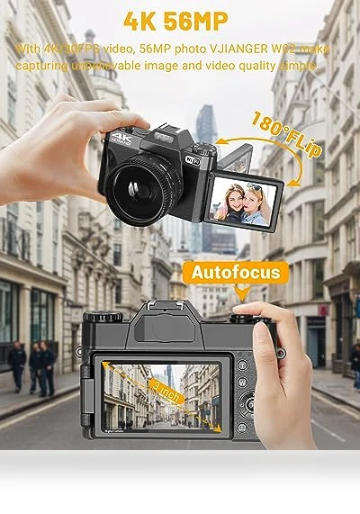 Digital Camera for Photography 4K 56MP Vlogging Camera — Video Cameras, VJIANGER