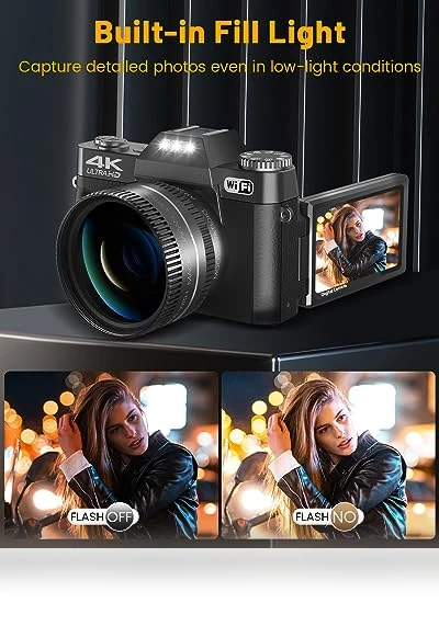 Digital Camera for Photography 4K 56MP Vlogging Camera — Video Cameras, VJIANGER