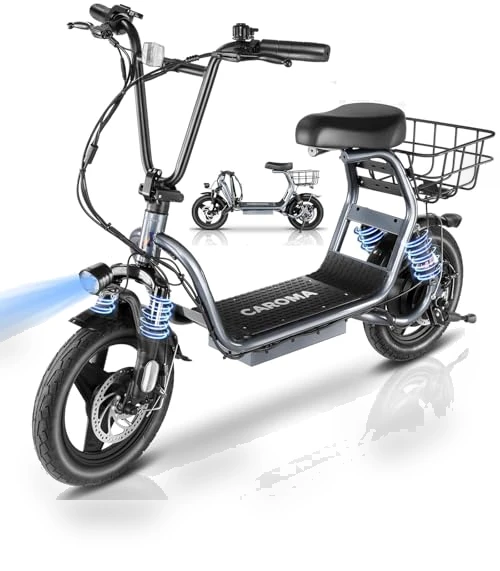 Foldable Electric Scooter with Seat — Electric Vehicles, Caroma