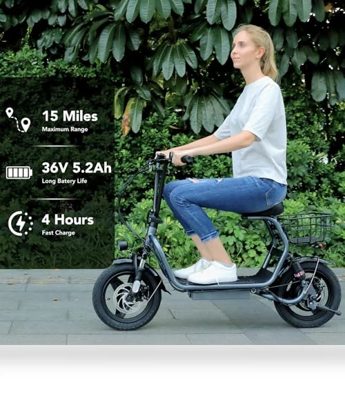 Foldable Electric Scooter with Seat — Electric Vehicles, Caroma
