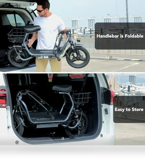 Foldable Electric Scooter with Seat — Electric Vehicles, Caroma