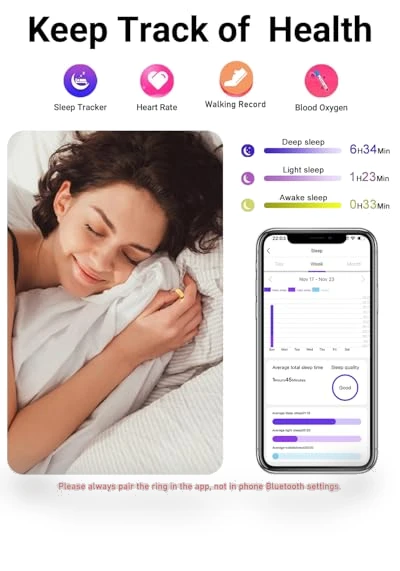 Health Tracker Smart Ring — Fitness Bands, VNEXFU