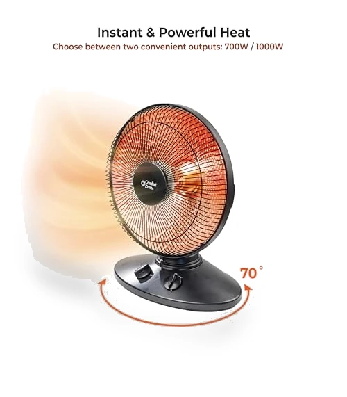 Indoor Dish Space Heater with Oscillation — Portable Heating Solutions, Comfort Zone