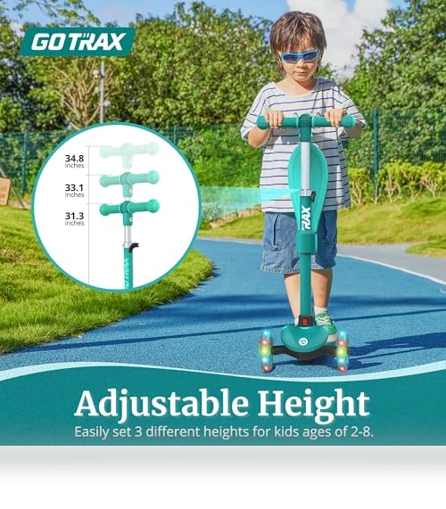 Kids Kick Scooter with LED Lighted Wheels — Push Scooters, Gotrax