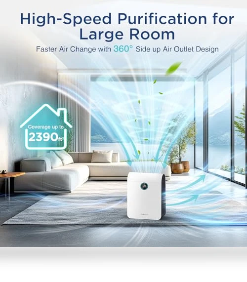 Large Room Air Purifier with PM 2.5 Display — Activated Carbon Air Purifiers, DBFIT