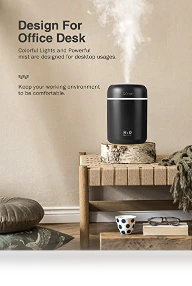 Portable Mini Humidifier with Colorful Night Light — Air Moisturizers, LtYioe