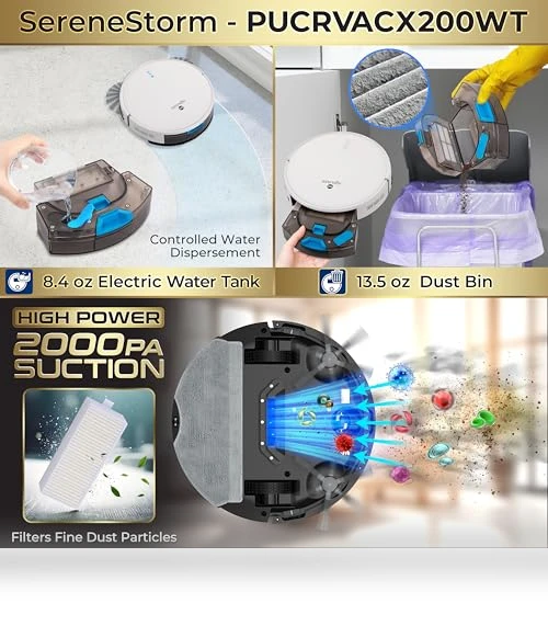Robot Vacuum and Mop Combo — Smart Cleaning Robots, SereneLife
