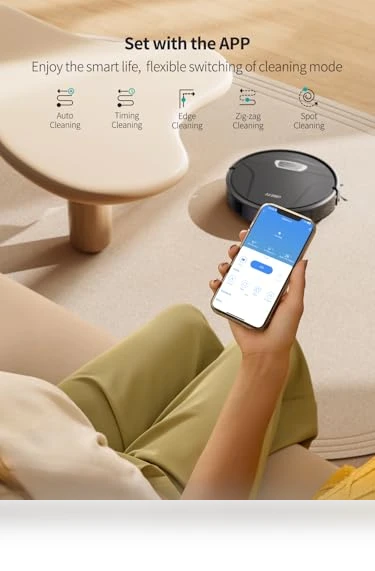 Robot Vacuum Cleaner with Strong Suction and Mop — Smart Cleaning Robots, Airzeen