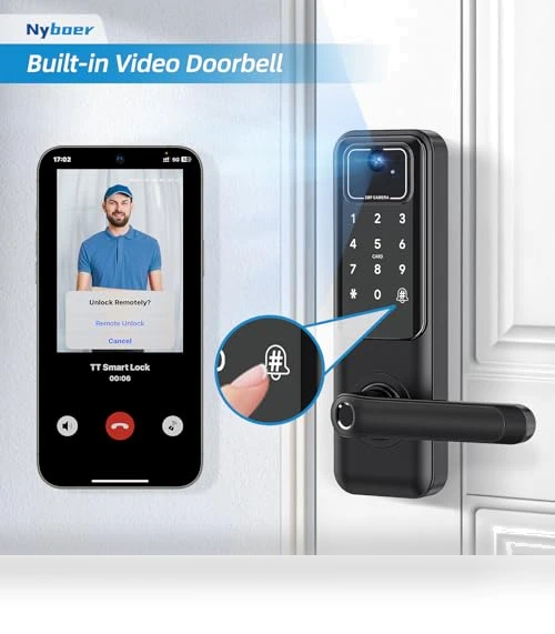 Video Smart Door Lock with Fingerprint — Smart Home Security, Nyboer