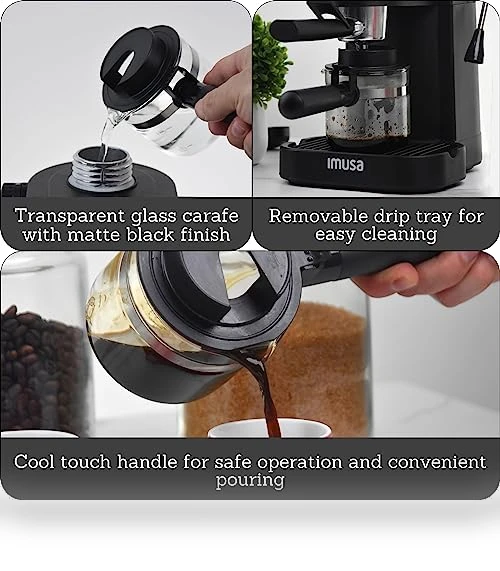 4 Cup Espresso/Cappuccino Maker — Coffee & Espresso Combos, Imusa