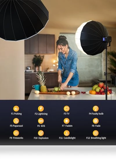 80W LED Video Light with APP Control — Photography Lighting & Studio Equipment, RaLeno
