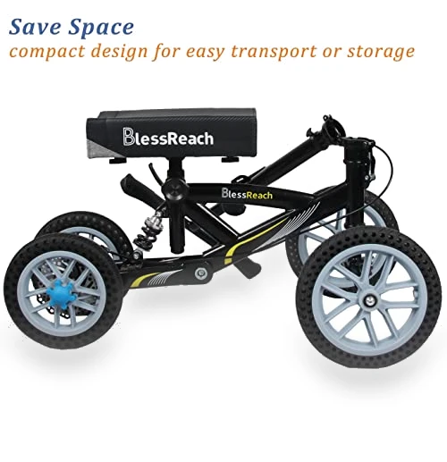 All Terrain Foldable Knee Scooter Walker — Low Strength Tools, BlessReach
