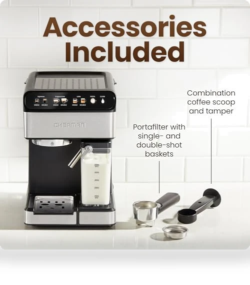 Digital Espresso Maker with Built-In Frother — Coffee & Espresso Combos, Chefman