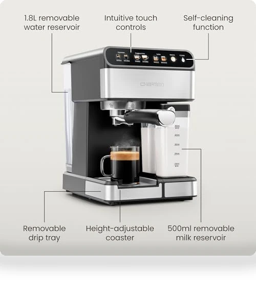 Digital Espresso Maker with Built-In Frother — Coffee & Espresso Combos, Chefman