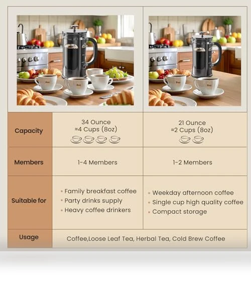 French Press Coffee Maker — Hand Coffee Grinders, BAYKA