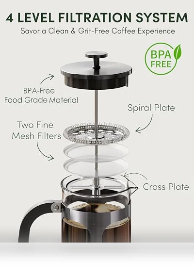 French Press Coffee Maker — Hand Coffee Grinders, BAYKA