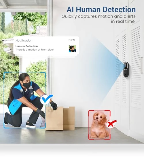 Wireless Video Doorbell Camera with Chime — Smart Home Security, Guggre
