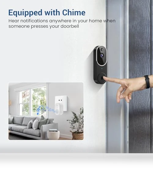 Wireless Video Doorbell Camera with Chime — Smart Home Security, Guggre