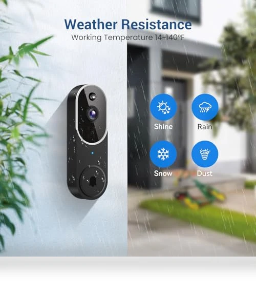 Wireless Video Doorbell Camera with Chime — Smart Home Security, Guggre