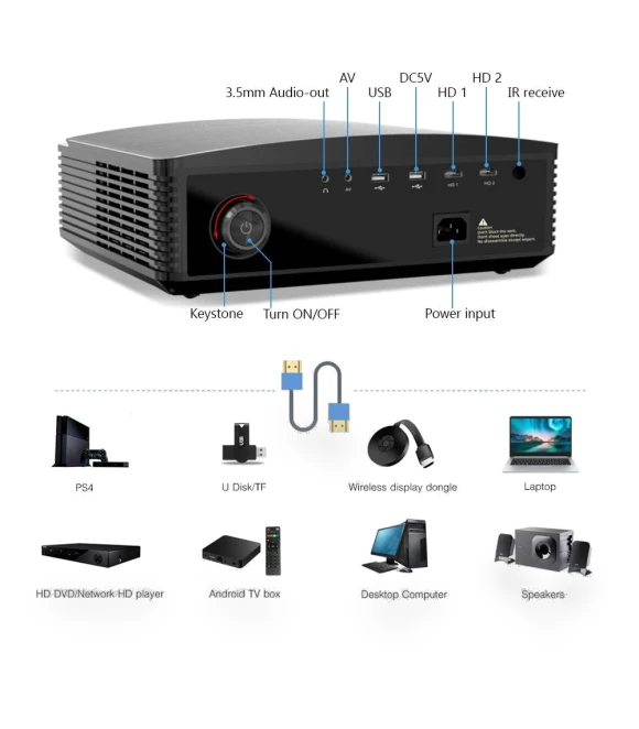 Full HD 4K LCD Smart Android Projector — Home Theater Projectors, BYINTEK