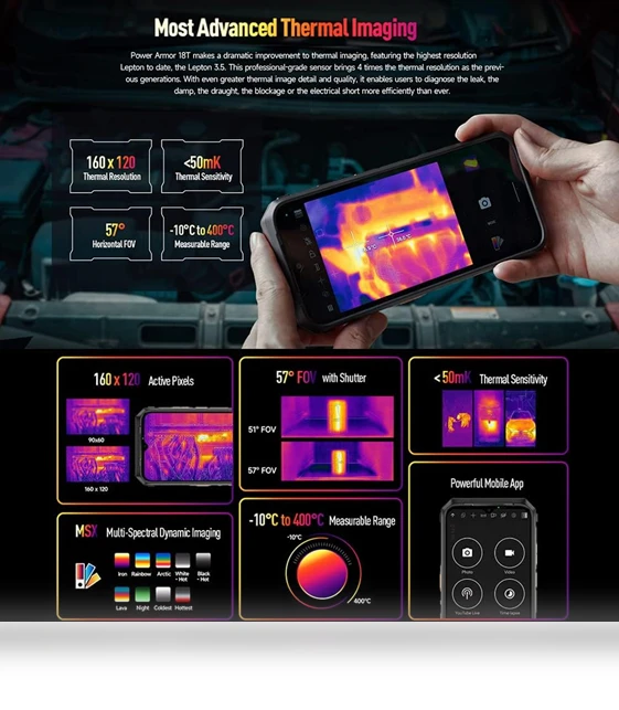 Rugged Phone with FLIR Thermal Imaging Camera — Mobile Devices & Accessories, Ulefone