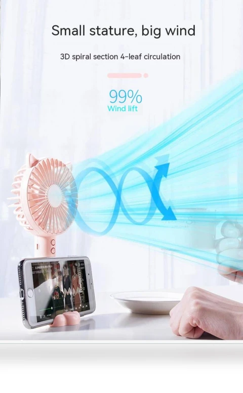USB Handheld Small Fan with Night Light — Portable USB Fans