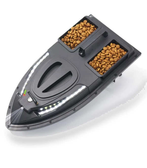 Dual Hoppers Bait Boat With Cool Turning Light and Constant Speed Cruise Mode — Fishfinders, Flytec