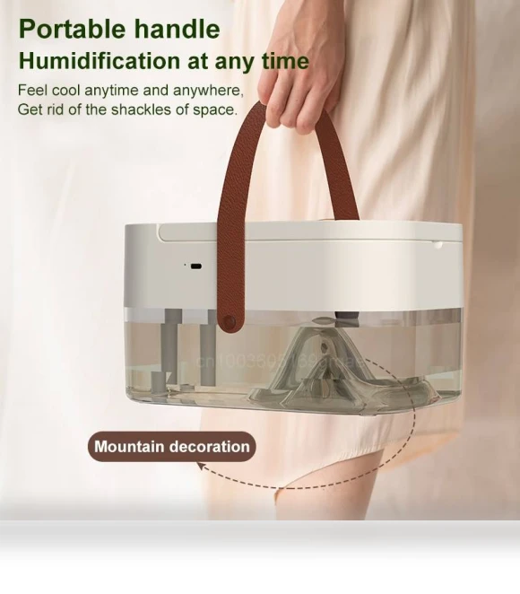 Dual Spray Humidification Fan with Ambient Light and Aromatherapy — Air Moisturizers