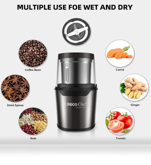 Electric Coffee and Spice Grinder — Electric Blade Coffee Grinders, LINKchef