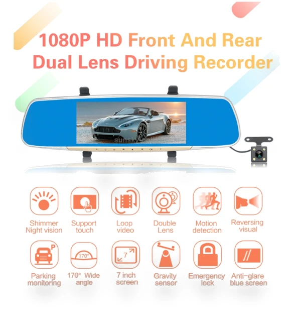 Touch Screen Rear View Mirror Car Recorder — Rearview Video Systems