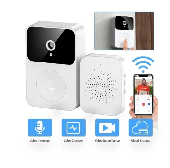 Wireless Video Doorbell With Camera — Smart Home Security