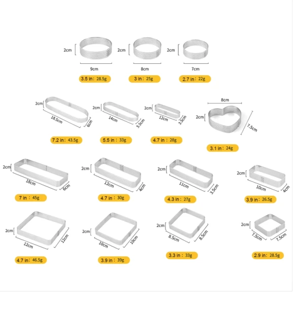 Stainless Steel Mousse Ring — Cake Rings
