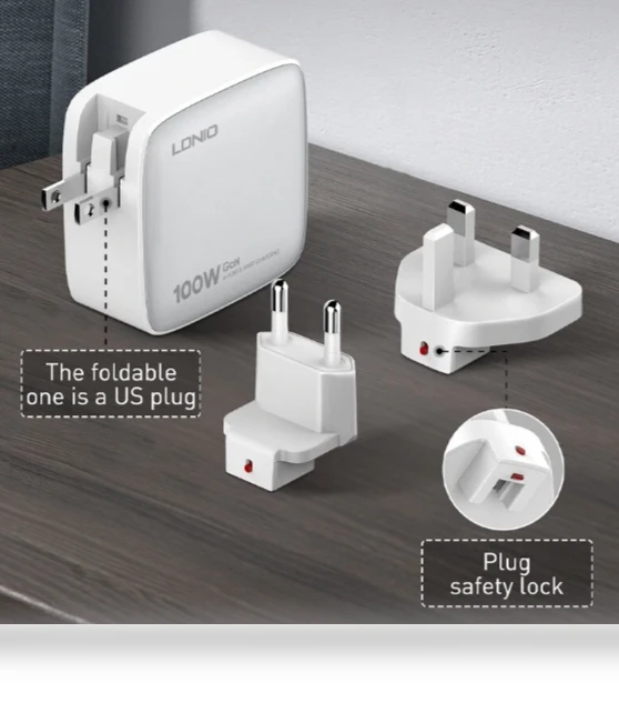 100W 4-Port USB PD Charger — Chargers, LDNIO