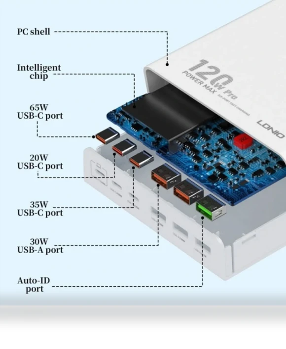 120W 6-Port USB Charger — Chargers, LDNIO
