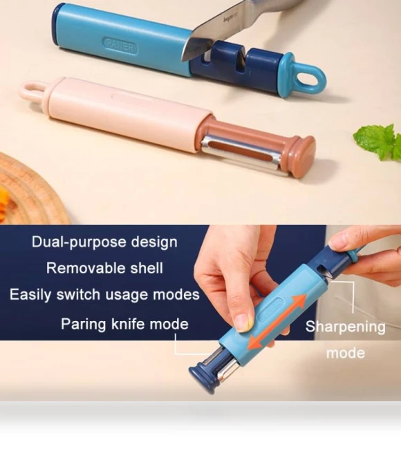2 in 1 Stainless Steel Peeler with Tungsten Steel Sharpener — Vegetable Peelers