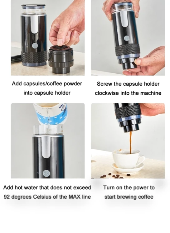 Automatic Portable Cordless Coffee Maker — Brewing Excellence