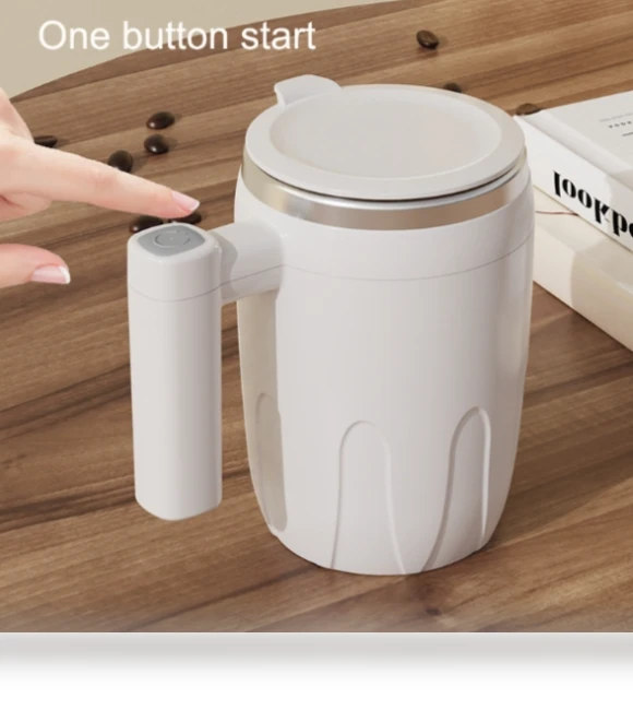 Automatic Stainless Steel Stirring Mug — Beverage Warmers